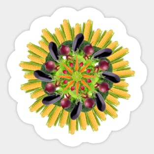 sweet corn mandala Sticker